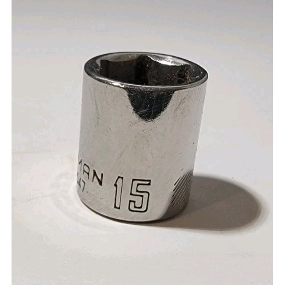 Vintage Craftsman 15mm Socket 6-pt 3/8" Drive Shallow Socket #CMMT43547 USA‎